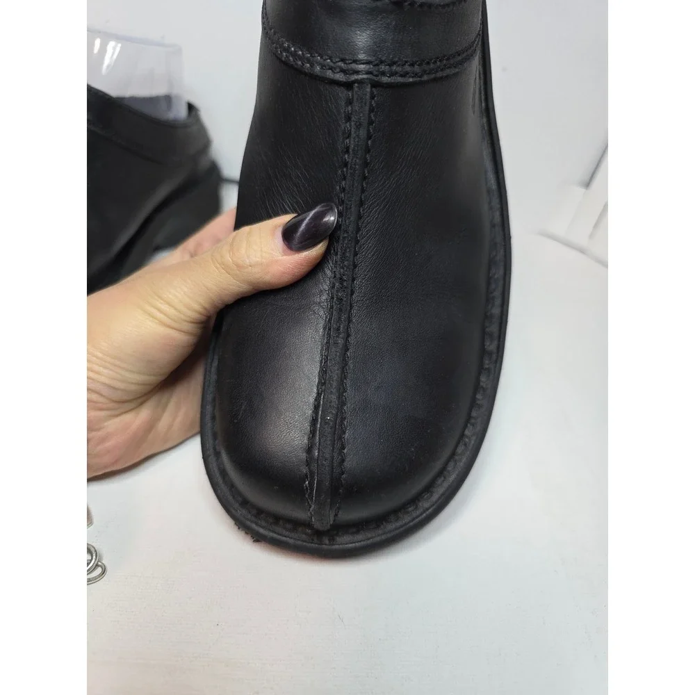 Dr. Martens‎ Vintage Black LeatherCenterSeam SlipOn MulesClogs AirWair Ms 7 Ws 8
